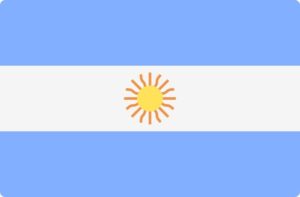 Bandeira da Argentina nas cores azul e branca