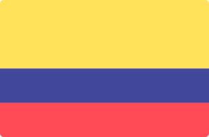 Bandeira da Colômbia nas cores amarelo, azul e vermelho