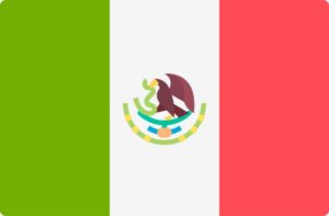 Bandeira do México nas cores verde, branco e vermelho